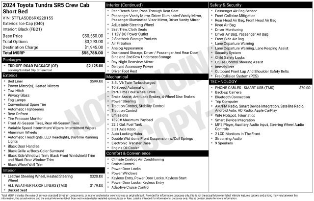 Used 2024 Toyota Tundra SR5 w/ TRD Off-Road Package AWD/4WD image 26