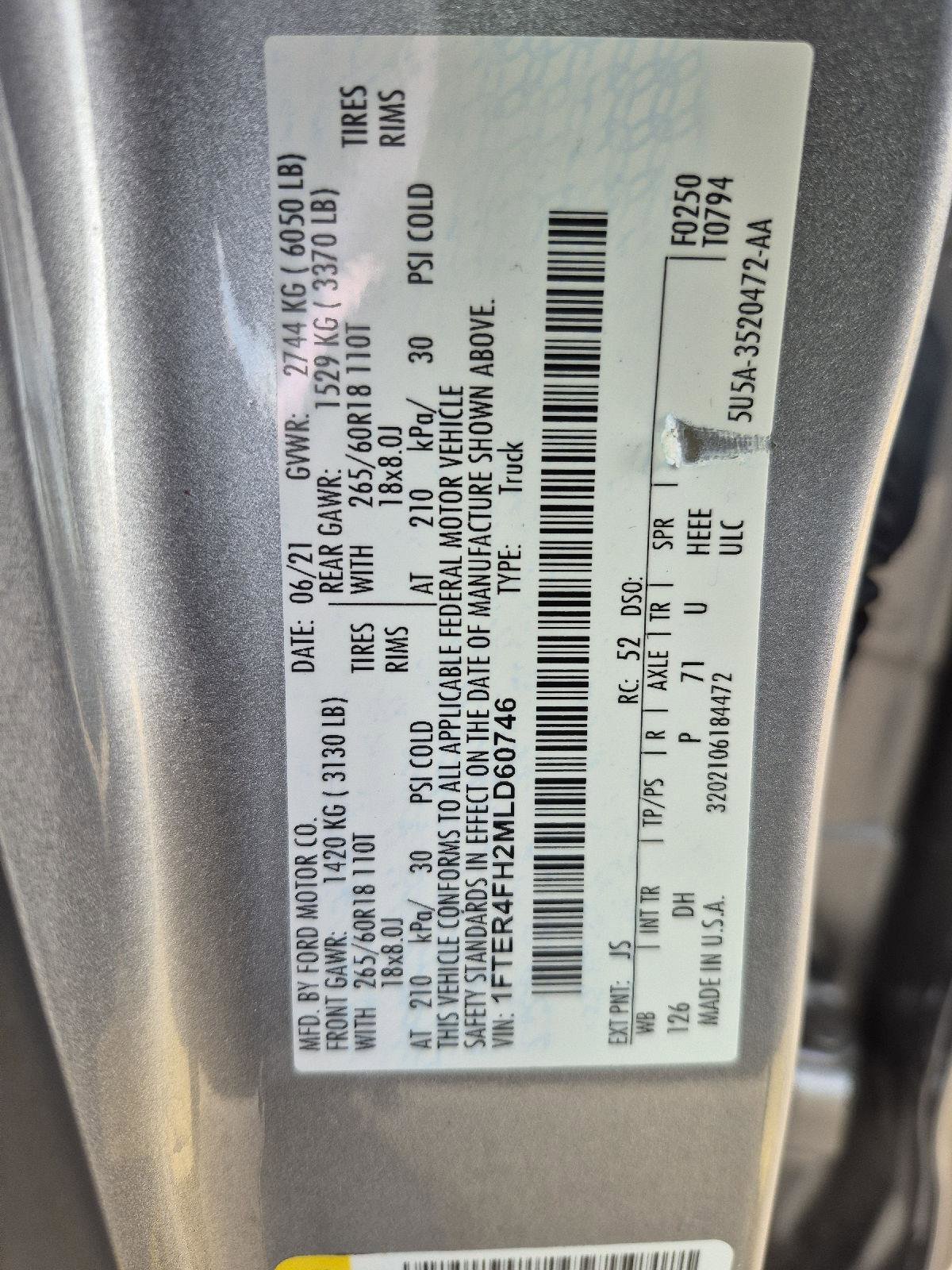 Certified 2021 Ford Ranger Lariat w/ Technology Package image 28