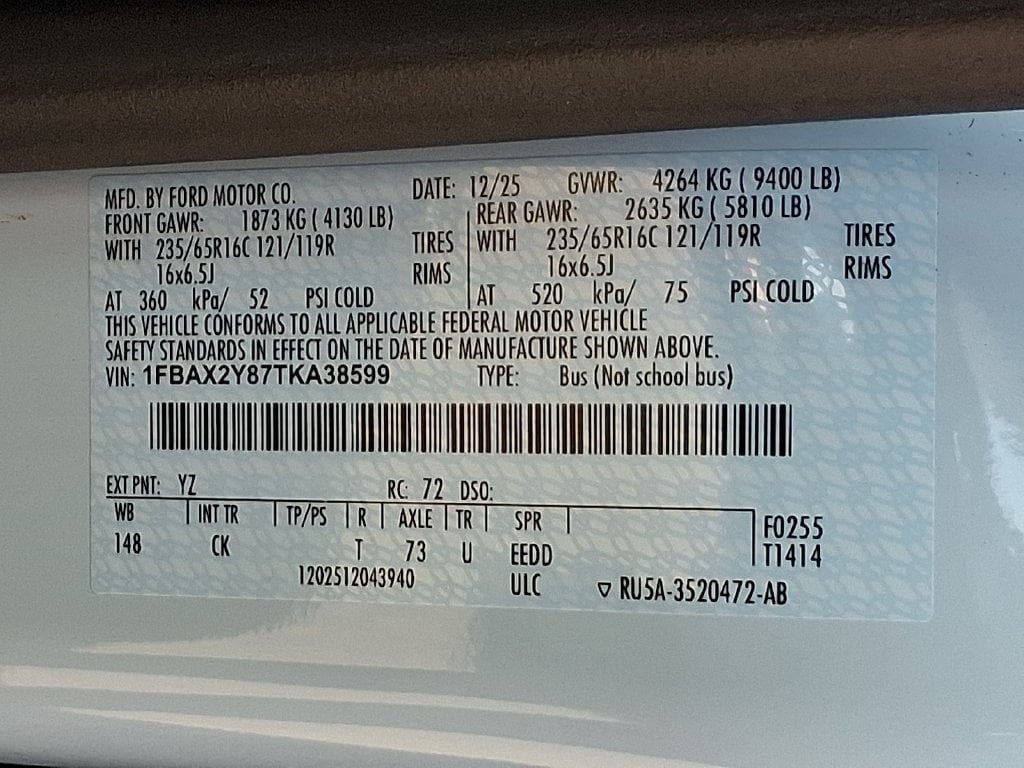 Certified 2026 Ford Transit 350 XLT RWD image 29