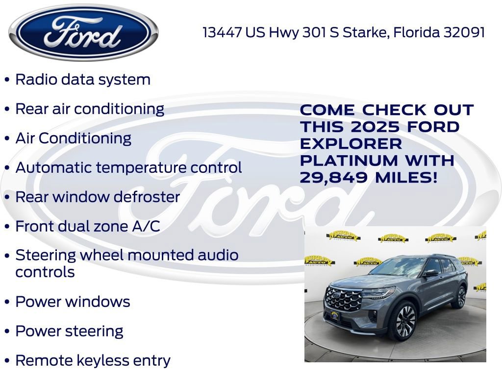 Certified 2025 Ford Explorer Platinum w/ LUX Leather Package AWD/4WD image 27