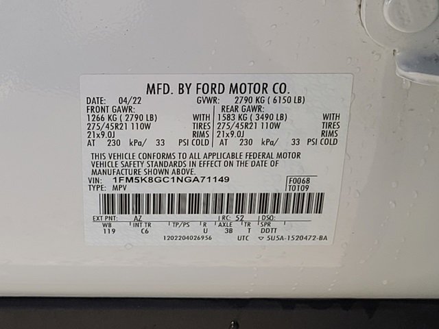 Certified 2022 Ford Explorer ST w/ Equipment Group 401A image 19
