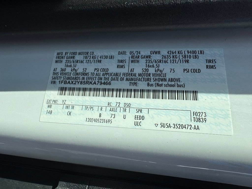 Certified 2024 Ford Transit 350 XLT RWD image 36