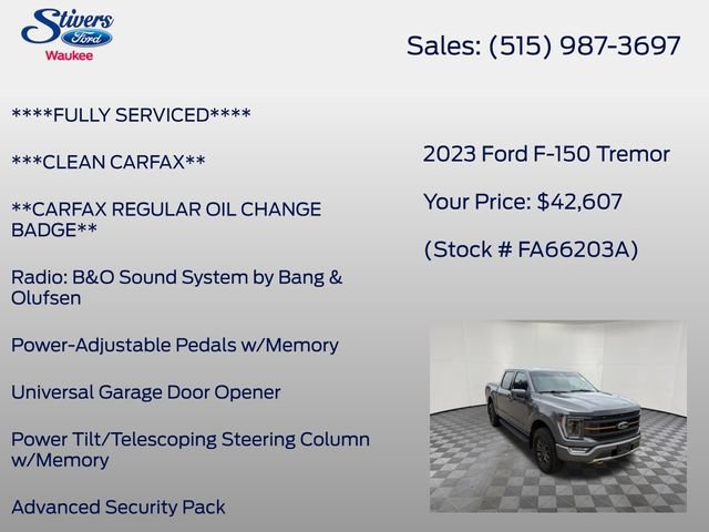 Certified 2023 Ford F150 Tremor w/ Equipment Group 402A High AWD/4WD image 10