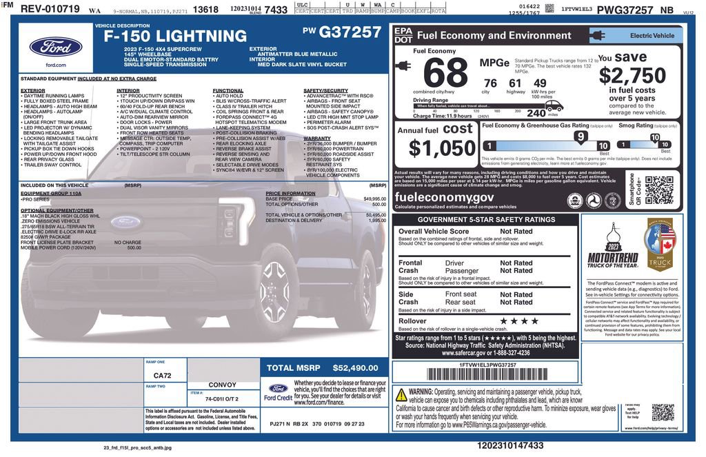 Certified 2023 Ford F150 Lightning Pro image 14