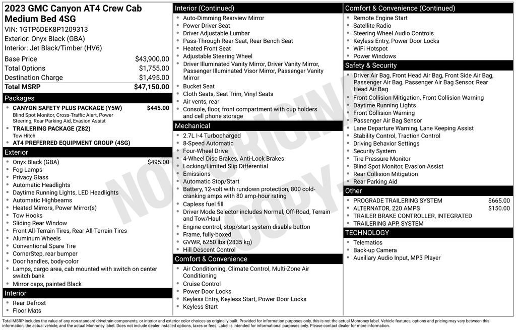 Used 2023 GMC Canyon AT4 w/ Canyon Safety Plus Package image 21