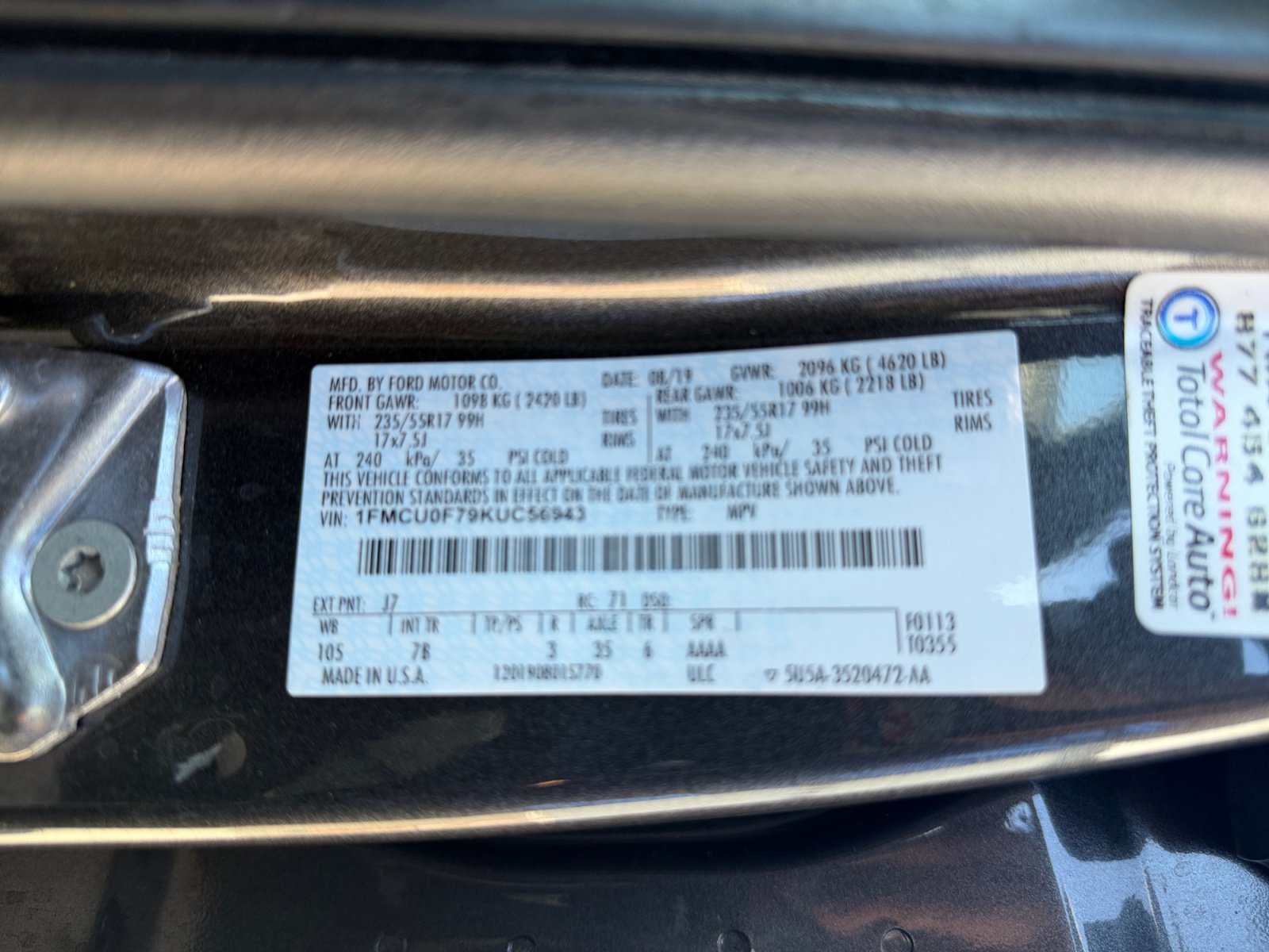 Certified 2019 Ford Escape S FWD image 34