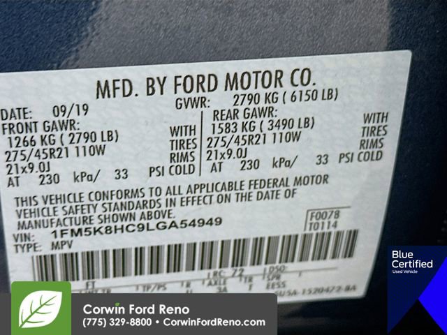 Certified 2020 Ford Explorer Platinum w/ Premium Technology Package image 37