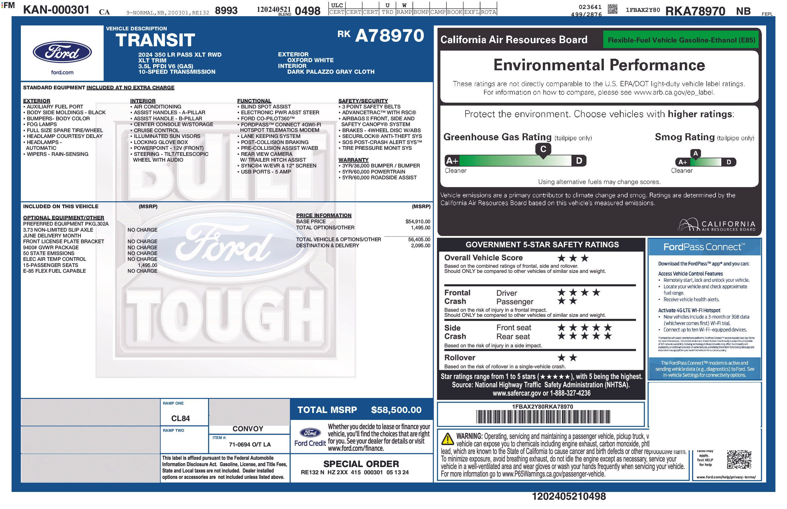 Certified 2024 Ford Transit 350 XLT RWD image 10