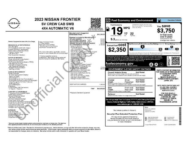 Used 2023 Nissan Frontier SV w/ SV Convenience Package AWD/4WD image 3