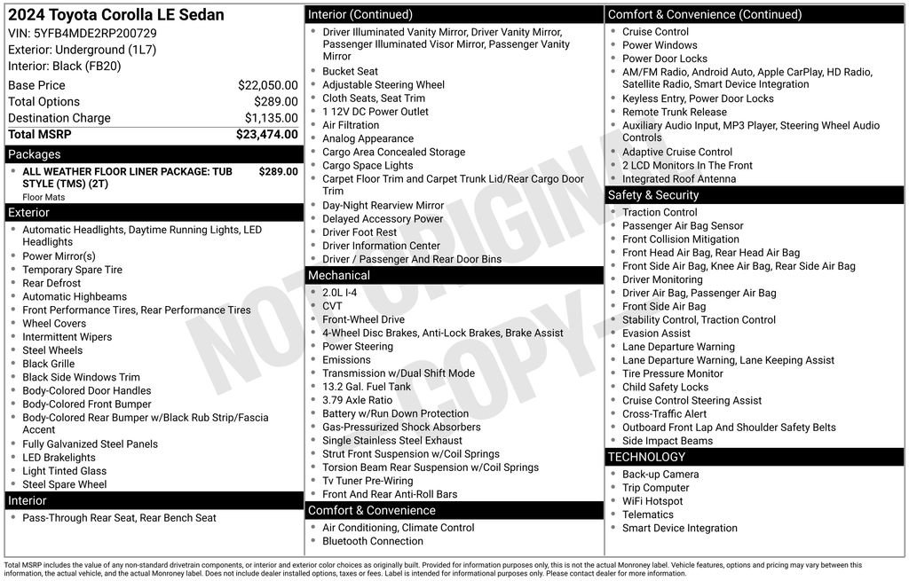 Used 2024 Toyota Corolla LE image 3