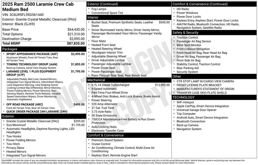 Used 2025 RAM 2500 Laramie w/ Sport Appearance Package image 3