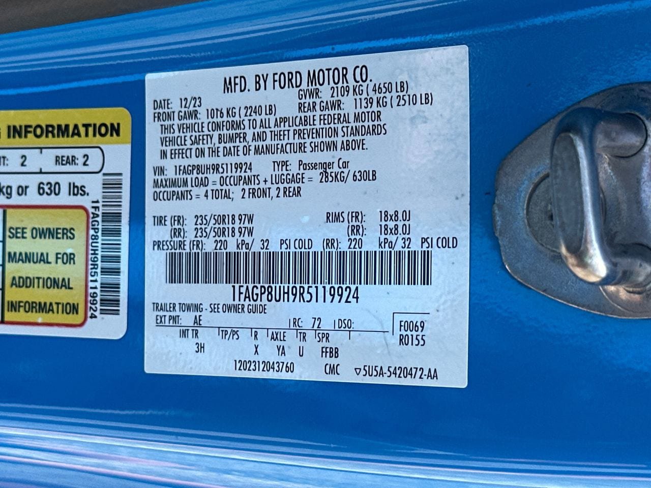 Certified 2024 Ford Mustang Premium RWD image 34