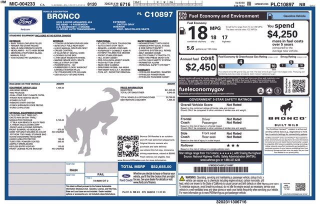 Certified 2023 Ford Bronco Big Bend w/ Sasquatch Package AWD/4WD image 35