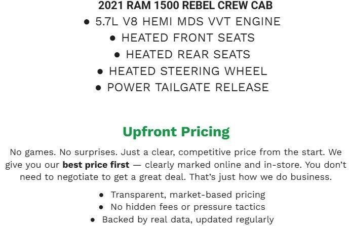 Used 2021 RAM 1500 Rebel w/ Rebel Level 2 Equipment Group AWD/4WD image 2