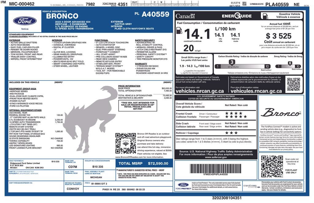 Certified 2023 Ford Bronco Heritage Edition AWD/4WD image 22