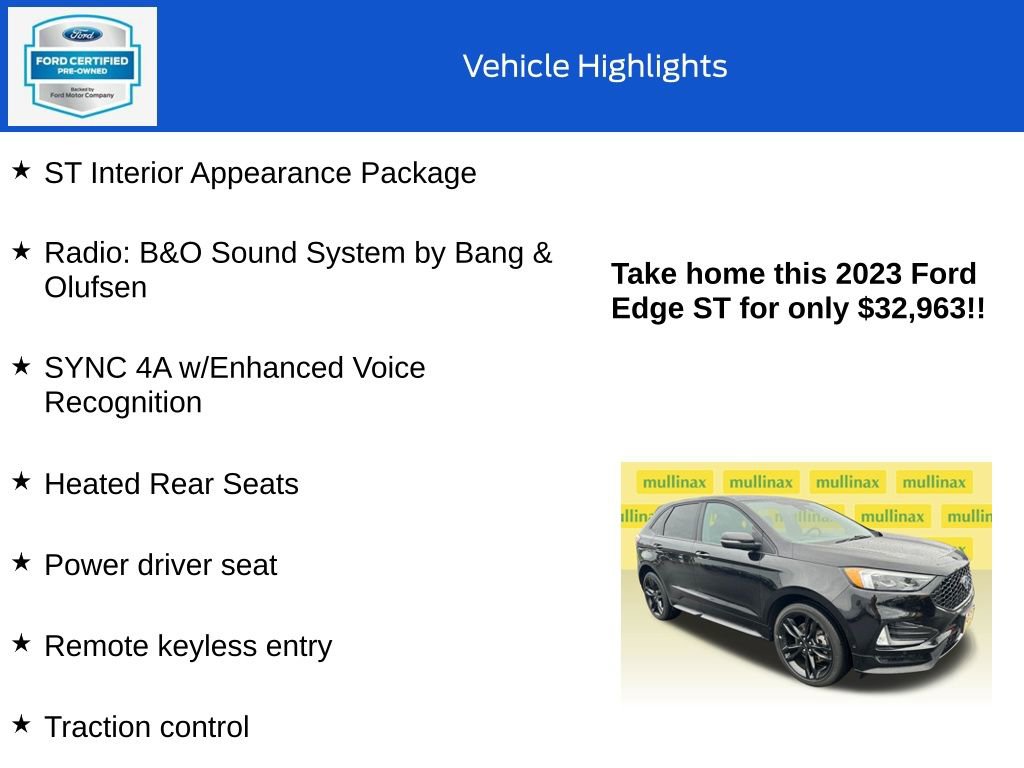 Certified 2023 Ford Edge ST w/ Equipment Group 401A AWD/4WD image 10