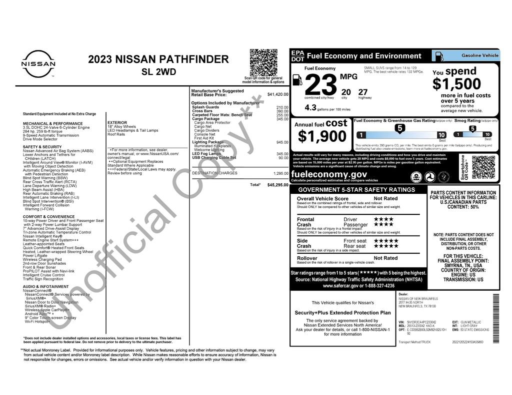 Used 2023 Nissan Pathfinder SL w/ Lighting Package (N92)