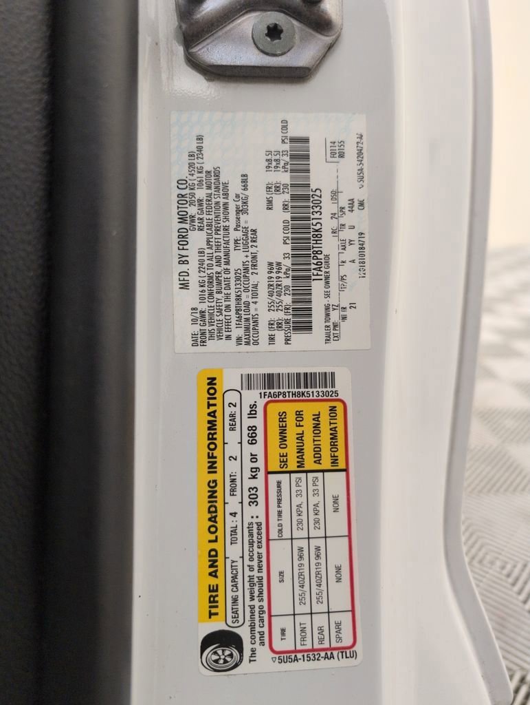 Certified 2019 Ford Mustang Coupe w/ Black Accent Package image 47