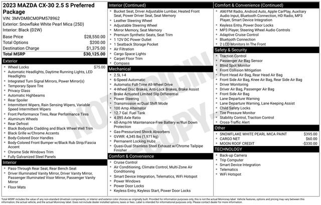 Used 2023 MAZDA CX-30 AWD 2.5 S w/ Preferred Package image 27