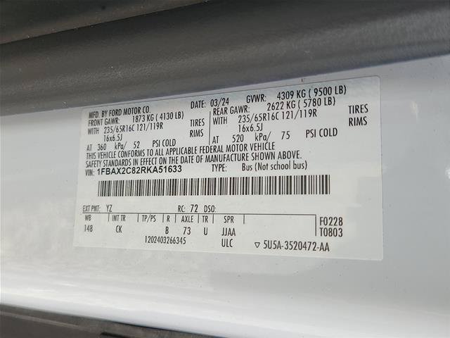 Certified 2024 Ford Transit 350 XLT RWD image 12