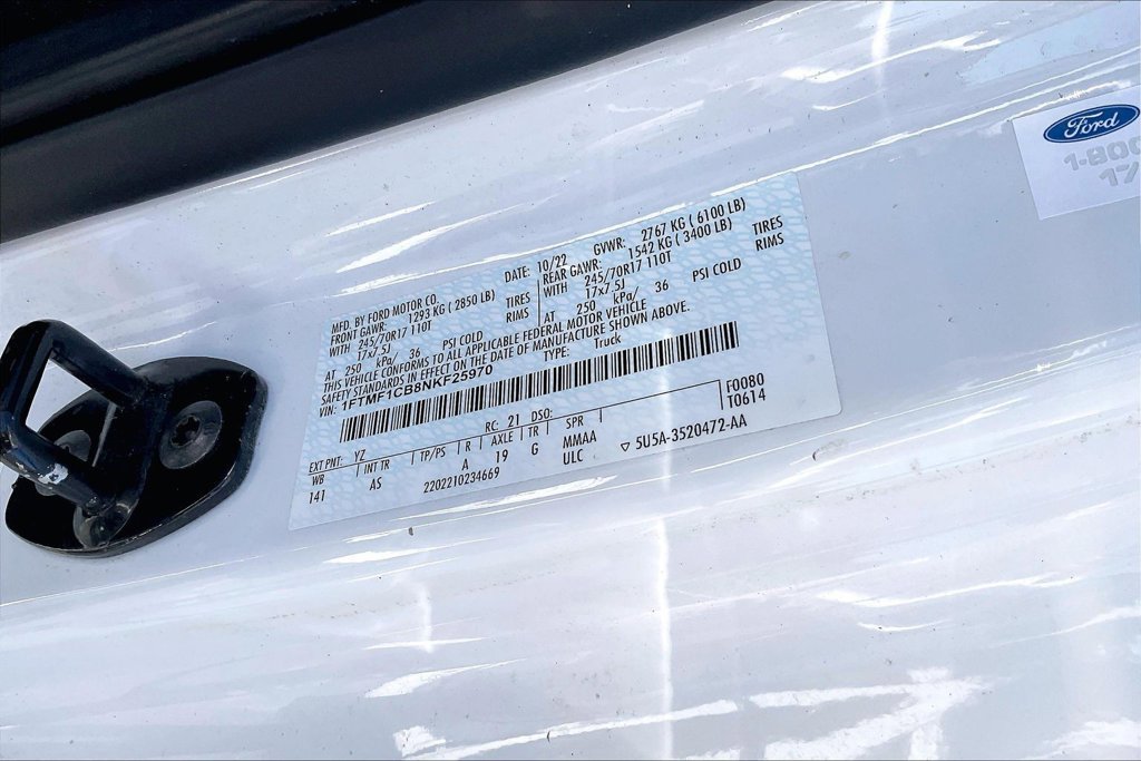 Certified 2022 Ford F150 XL w/ Equipment Group 101A High RWD image 33