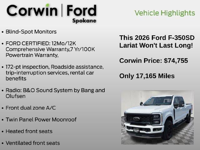 Certified 2026 Ford F350 Lariat w/ Black Appearance Package AWD/4WD image 13