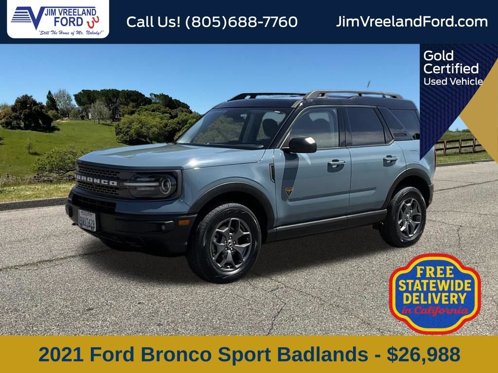 Certified 2021 Ford Bronco Sport Badlands w/ Badlands Package AWD/4WD 360° Tour