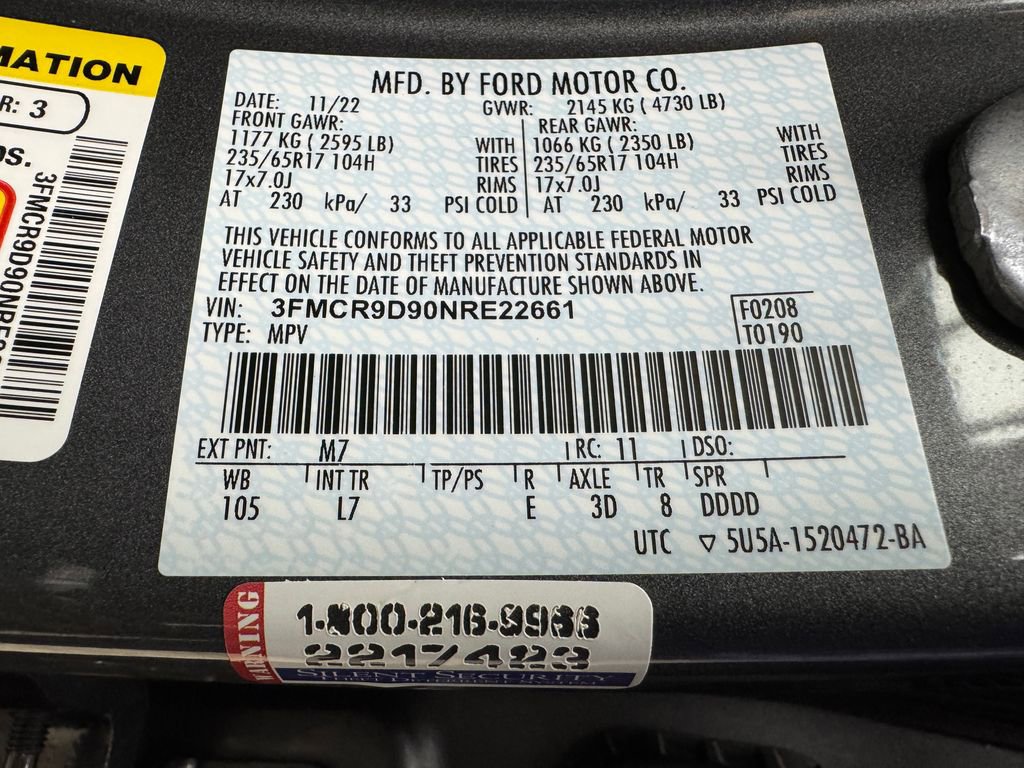 Certified 2022 Ford Bronco Sport Badlands AWD/4WD image 34
