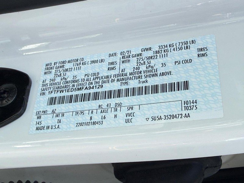 Certified 2021 Ford F150 Limited AWD/4WD image 33