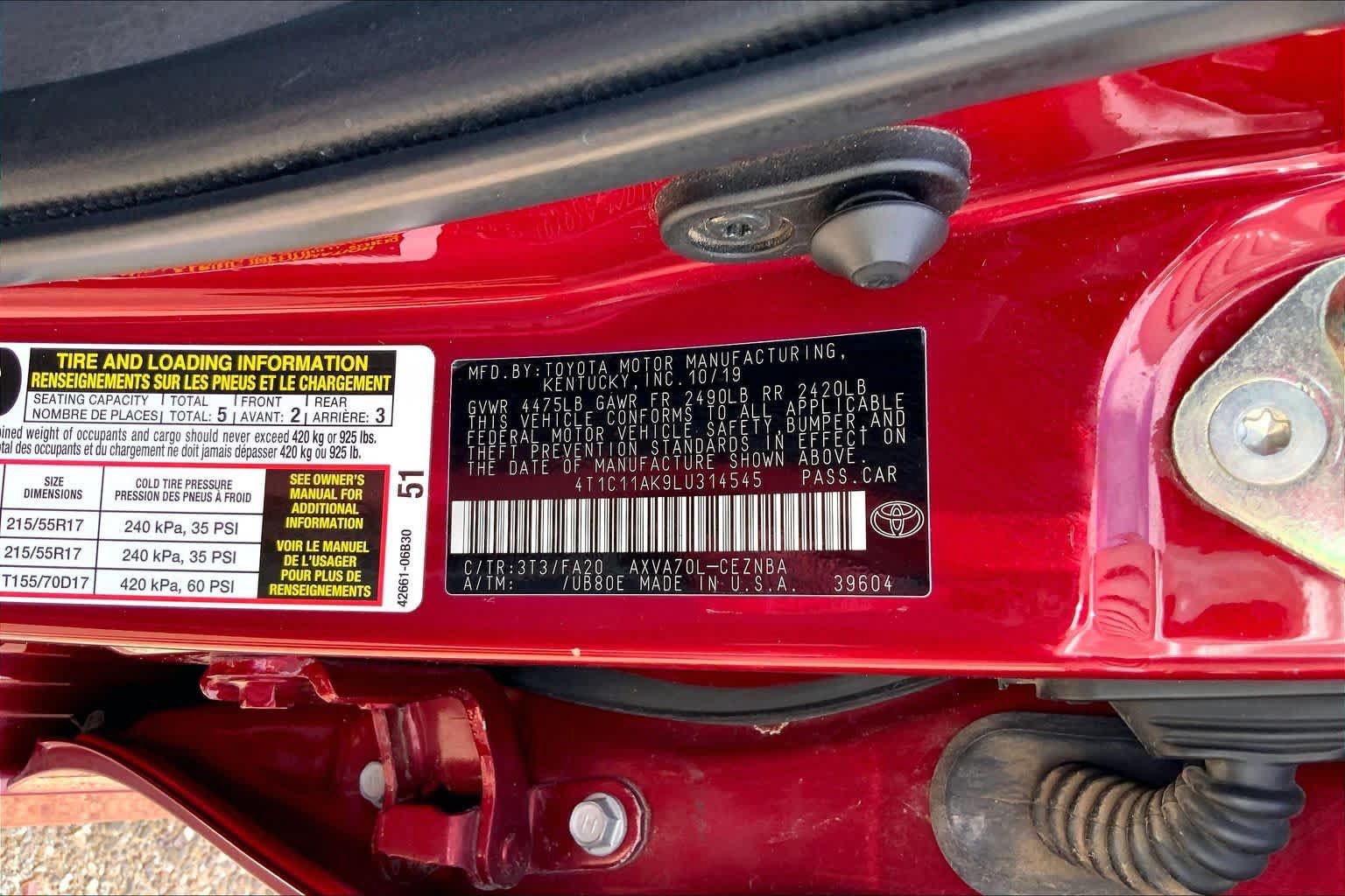 Used 2020 Toyota Camry LE FWD image 37