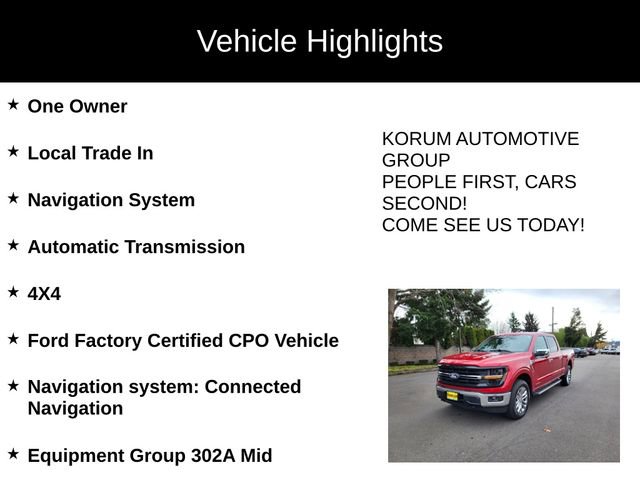 Certified 2024 Ford F150 XLT w/ Equipment Group 302A MID image 4