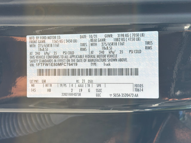 Certified 2021 Ford F150 Lariat w/ Max Trailer Tow Package AWD/4WD image 35