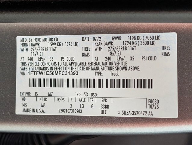 Certified 2021 Ford F150 XLT w/ Equipment Group 302A High AWD/4WD image 30