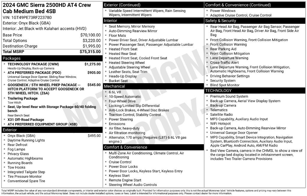 Used 2024 GMC Sierra 2500 AT4 w/ Technology Package AWD/4WD image 3