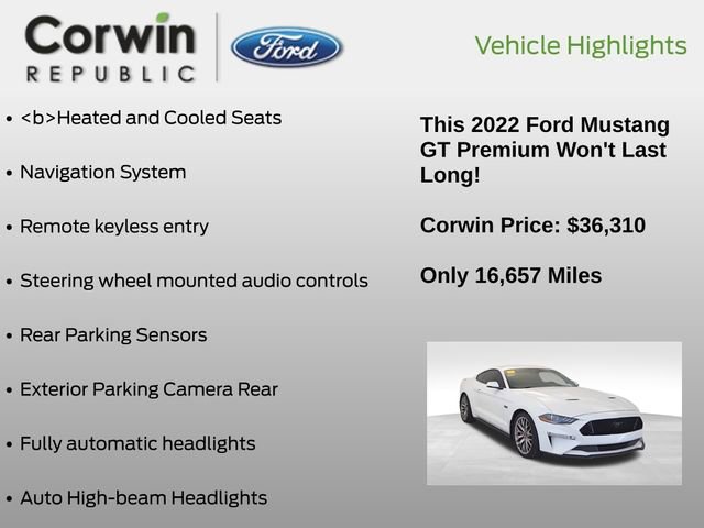 Certified 2022 Ford Mustang GT Premium w/ Equipment Group 401A image 9