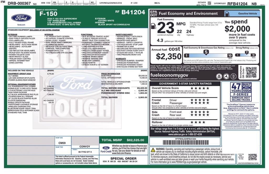 Certified 2024 Ford F150 XLT w/ Equipment Group 302A MID AWD/4WD image 37