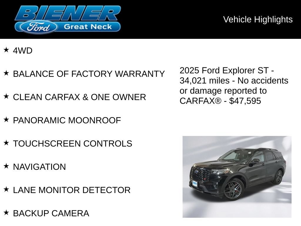 Certified 2025 Ford Explorer ST AWD/4WD image 9