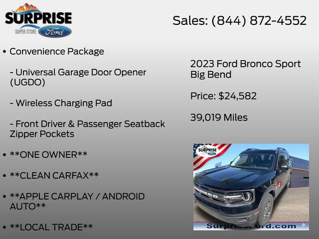 Certified 2023 Ford Bronco Sport Big Bend w/ Convenience Package AWD/4WD image 12