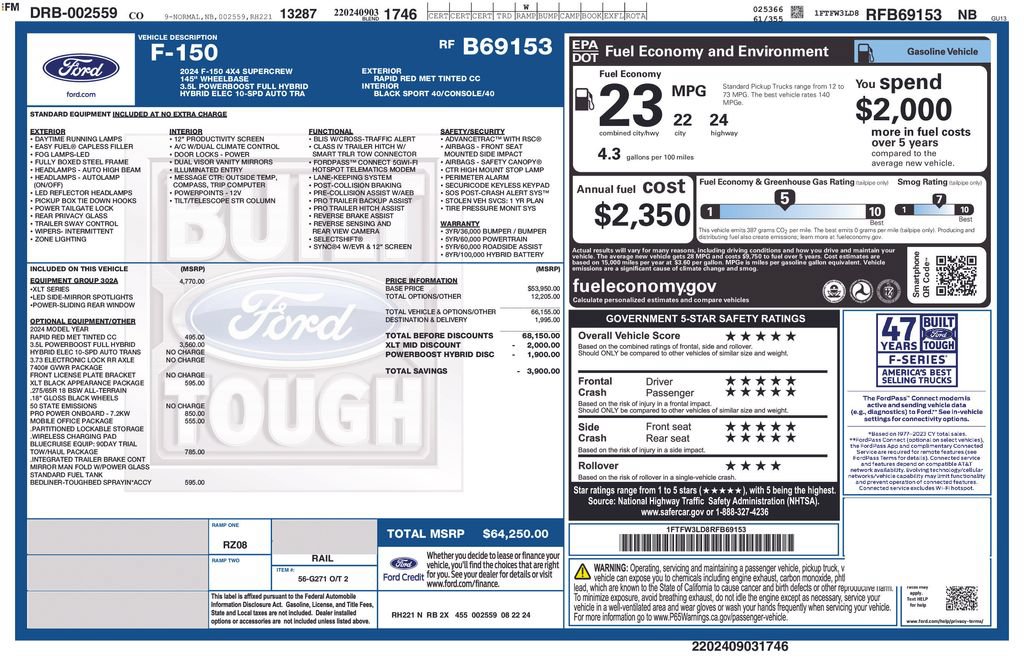 Certified 2024 Ford F150 XLT w/ Equipment Group 302A MID AWD/4WD image 46