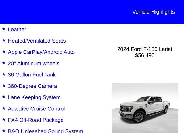 Certified 2024 Ford F150 Lariat w/ Equipment Group 502A High AWD/4WD image 3