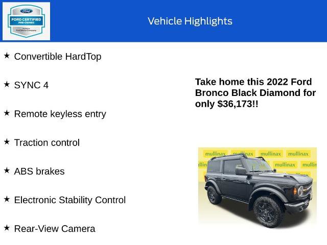Certified 2022 Ford Bronco Black Diamond image 10