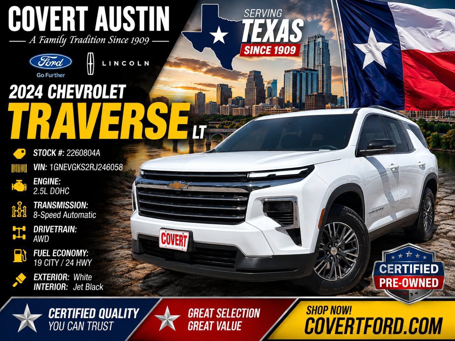 Used 2024 Chevrolet Traverse LT w/ Trailering Package