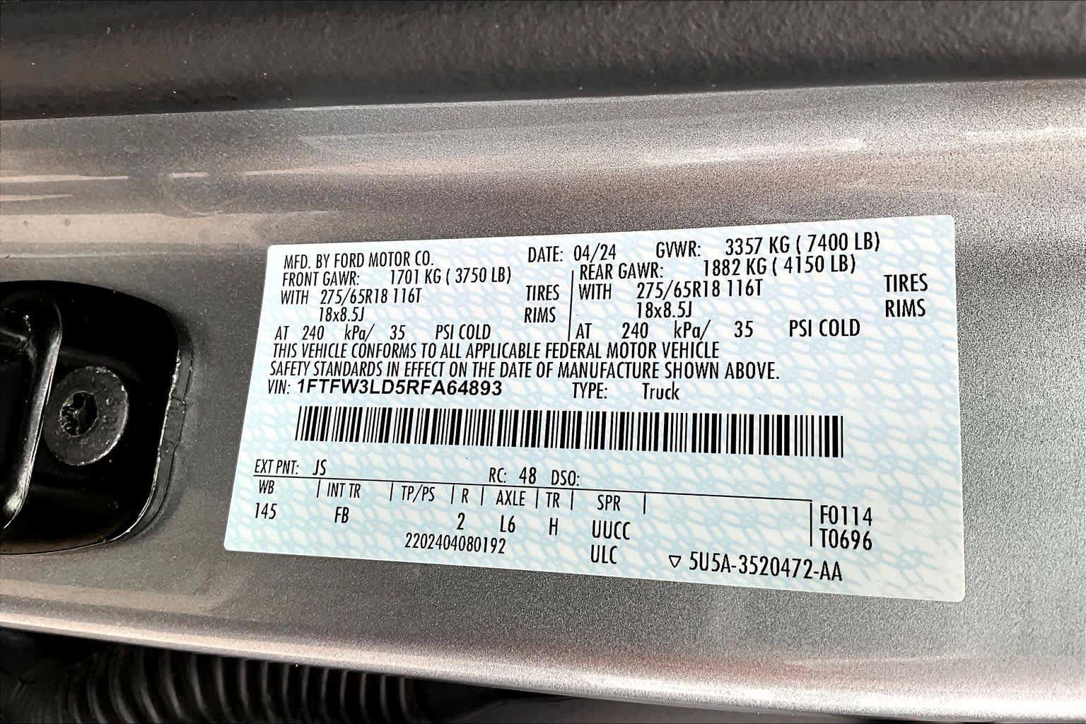 Certified 2024 Ford F150 XLT w/ Equipment Group 302A MID AWD/4WD image 34