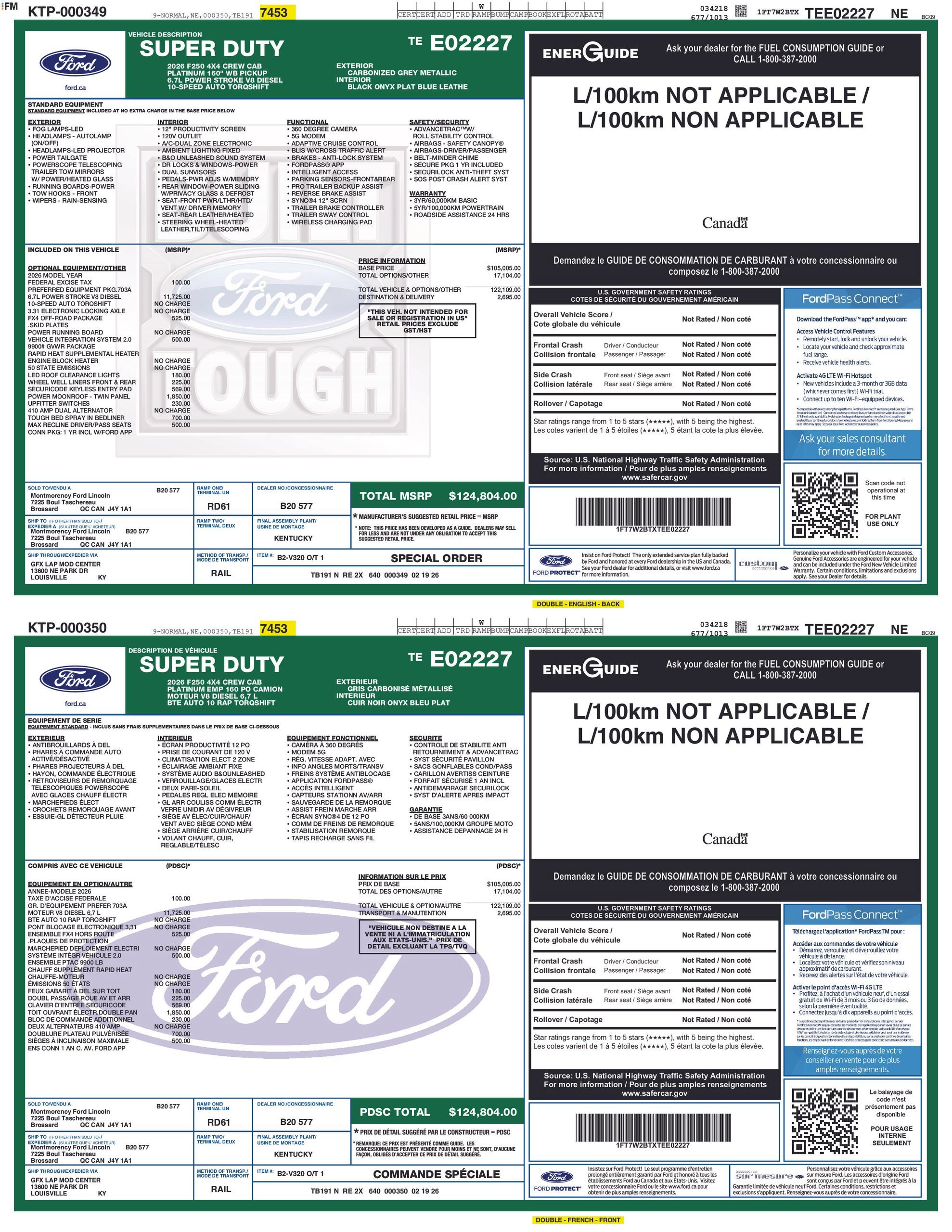 Certified 2026 Ford F250 Platinum w/ FX4 Off-Road Package AWD/4WD image 3