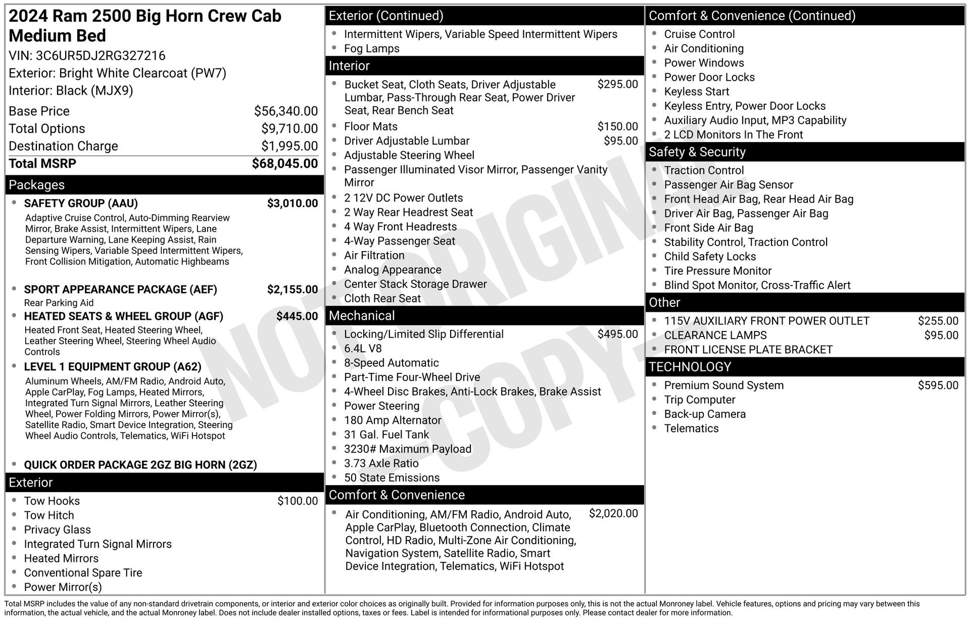 Used 2024 RAM 2500 Big Horn w/ Safety Group AWD/4WD image 2