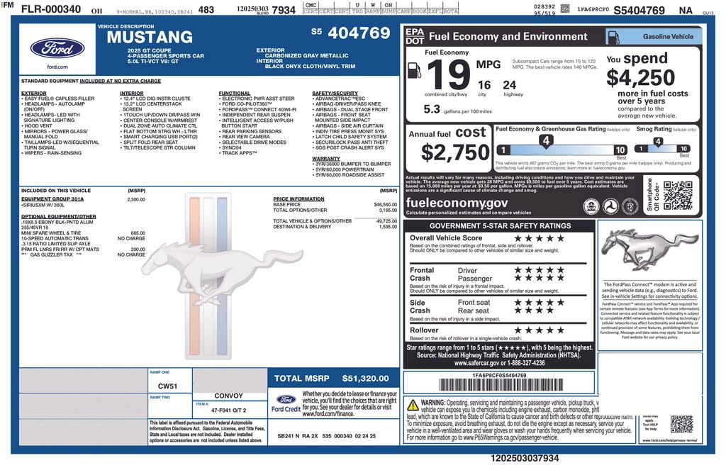 Certified 2025 Ford Mustang GT RWD image 29