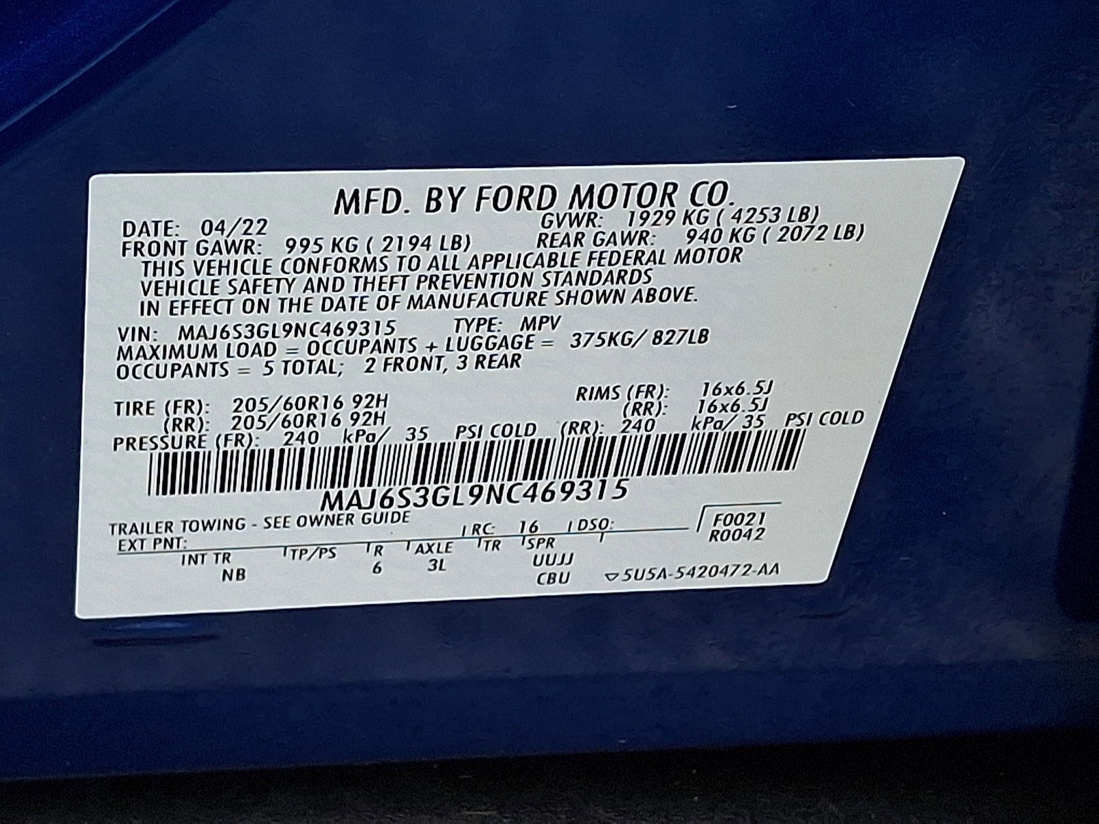 Certified 2022 Ford EcoSport SE w/ SE Convenience Package AWD/4WD image 30