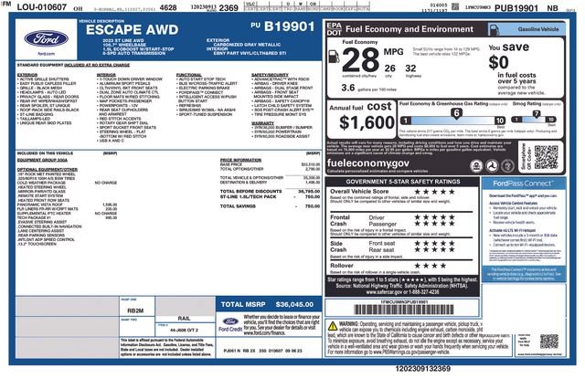 Certified 2023 Ford Escape ST-Line w/ Tech Pack #1 AWD/4WD image 44