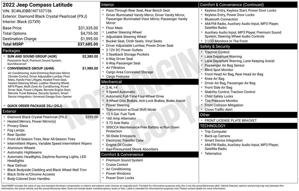 Used 2022 Jeep Compass Latitude w/ Sun and Sound Group image 11