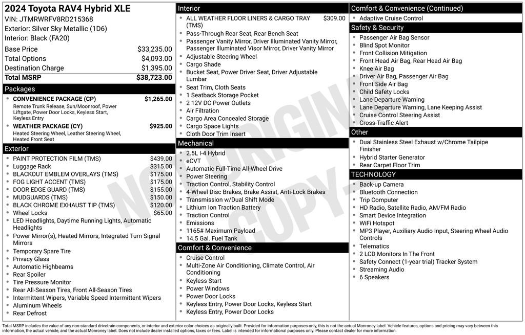Used 2024 Toyota RAV4 XLE w/ Convenience Package AWD/4WD image 48